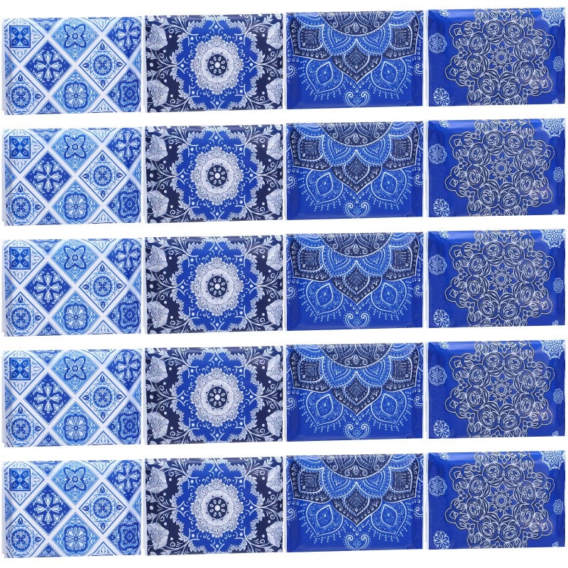 PerKoop 100 Pack Pocket Tissues Travel Slim Packs Small Facial Tissues Wallet Size Toilet Paper for Travel Guest Wedding Supplies 4 StylesGeometric Flower